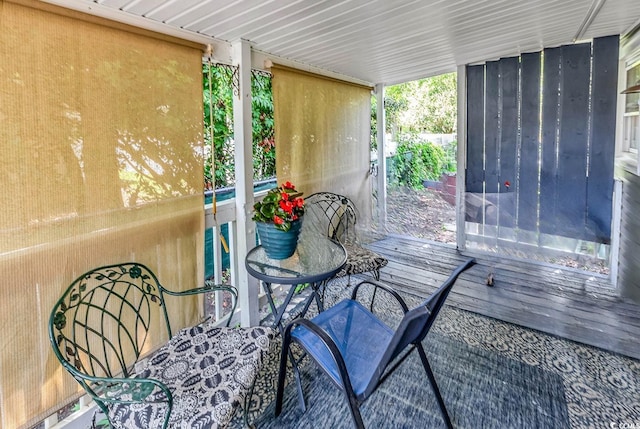 201 Surrey Ln, Myrtle Beach, SC 29579 - wooden deck with a sunroom