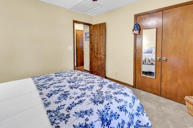 201 Surrey Ln, Myrtle Beach, SC 29579 - bedroom with carpet floors and attic access