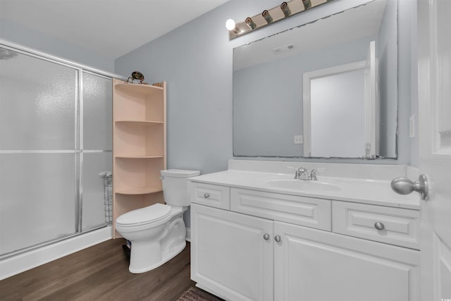 35 Easter Lilly Ct, Murrells Inlet, SC 29576 - bathroom with vanity, a shower stall, and wood finished floors