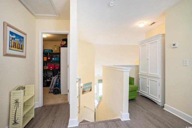 6172 Catalina Dr Unit 414H, North Myrtle Beach, SC 29582 - corridor with an upstairs landing and wood finished floors