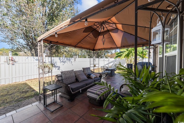 200 Silverbelle Blvd, Longs, SC 29568 - fenced backyard with a patio area, a gazebo, and an outdoor living space