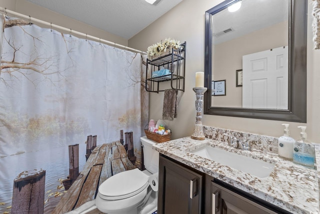 200 Silverbelle Blvd, Longs, SC 29568 - bathroom featuring vanity, a textured ceiling, and a shower with curtain