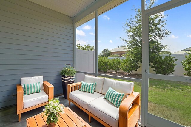 184 Sea Shell Dr Unit 12, Murrells Inlet, SC 29576 - sunroom featuring an outdoor living space and healthy amount of natural light