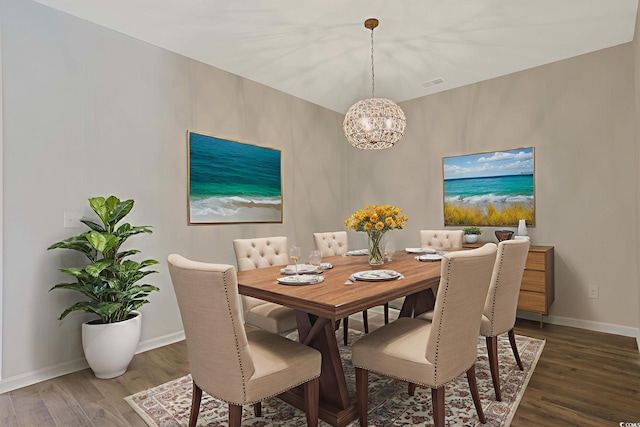 184 Sea Shell Dr Unit 12, Murrells Inlet, SC 29576 - dining area featuring wood finished floors and a chandelier