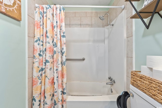 169 Ole Maple St, Loris, SC 29569 - bathroom featuring shower / bath combination with curtain and toilet