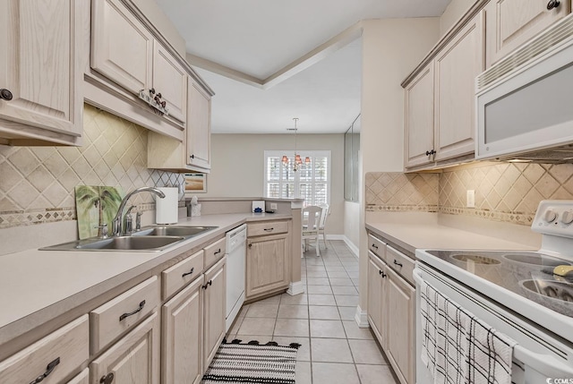 876 Palmetto Trl Unit 103, Myrtle Beach, SC 29577 - kitchen with white appliances, light countertops, light tile patterned flooring, and tasteful backsplash
