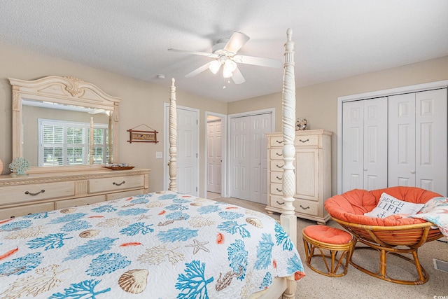 503 N 20th Ave N Unit 41D, North Myrtle Beach, SC 29582 - bedroom featuring multiple closets and ceiling fan