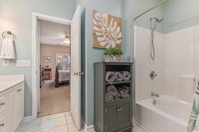 503 N 20th Ave N Unit 41D, North Myrtle Beach, SC 29582 - full bathroom with shower / washtub combination, ensuite bathroom, vanity, tile patterned floors, and a ceiling fan