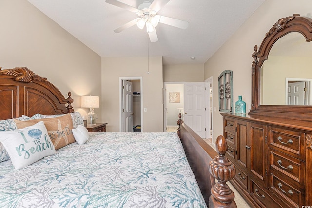 503 N 20th Ave N Unit 41D, North Myrtle Beach, SC 29582 - bedroom featuring a ceiling fan and a walk in closet
