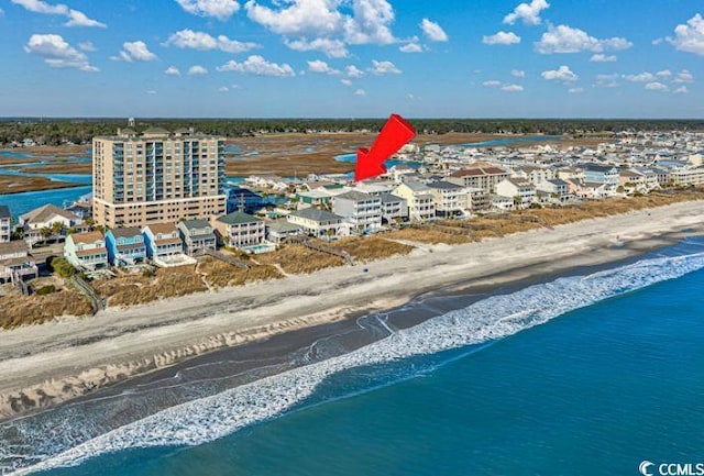 4201 N Ocean Blvd Unit 2M, North Myrtle Beach, SC 29582 - aerial view of waterfront with a beach
