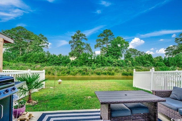 153 Goldenrod Cir Unit 7D, Little River, SC 29566 - view of grassy yard featuring a water view
