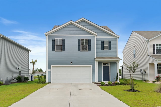 3657 Bells Lake Cir, Longs, SC 29568 - view of front of home featuring a garage, a front yard, and concrete driveway