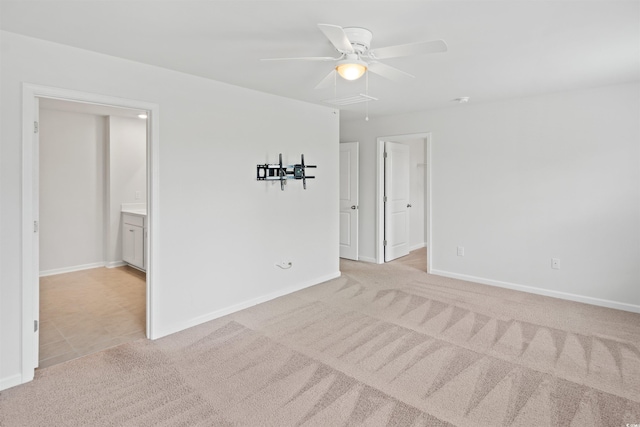 3657 Bells Lake Cir, Longs, SC 29568 - empty room featuring a ceiling fan, attic access, and light carpet