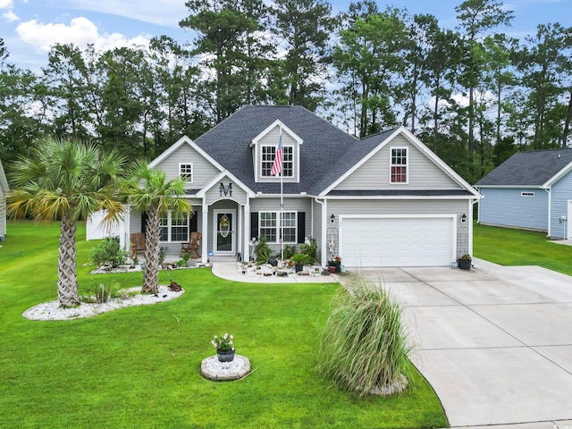 144 Baylee Cir, Aynor, SC 29544 - traditional-style home with concrete driveway, a front yard, and a shingled roof