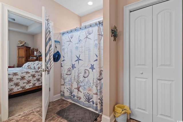 144 Baylee Cir, Aynor, SC 29544 - ensuite bathroom featuring a closet and a shower with shower curtain
