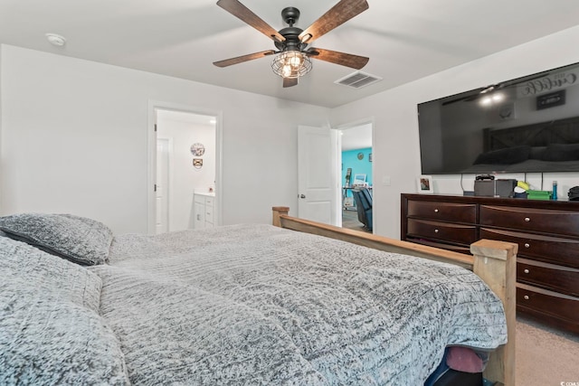 798 Woodland Farms Cir, Aynor, SC 29511 - bedroom with carpet flooring, ceiling fan, and connected bathroom