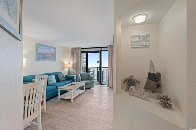 4800 S Ocean Blvd Unit 920, North Myrtle Beach, SC 29582 - living area with expansive windows and light wood finished floors