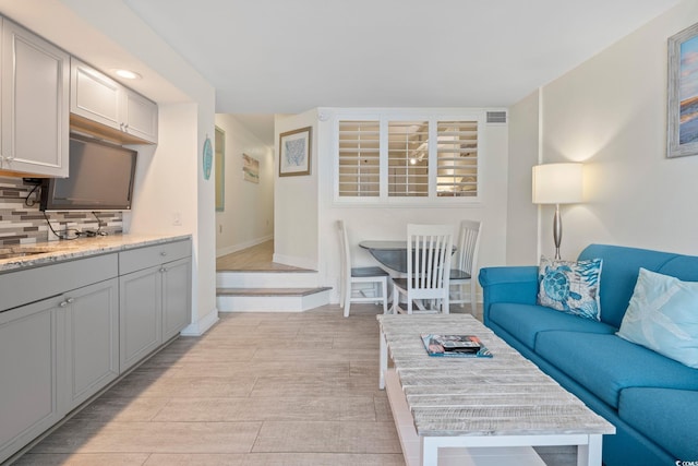 4800 S Ocean Blvd Unit 920, North Myrtle Beach, SC 29582 - living room featuring light wood-type flooring and recessed lighting