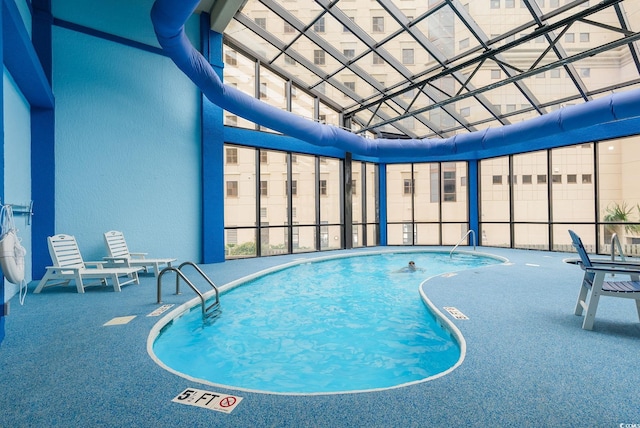 4800 S Ocean Blvd Unit 920, North Myrtle Beach, SC 29582 - indoor pool with a lanai and a patio area