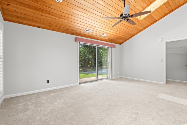 149 Old Cedar Loop, Pawleys Island, SC 29585 - carpeted empty room featuring wood ceiling, lofted ceiling, and ceiling fan