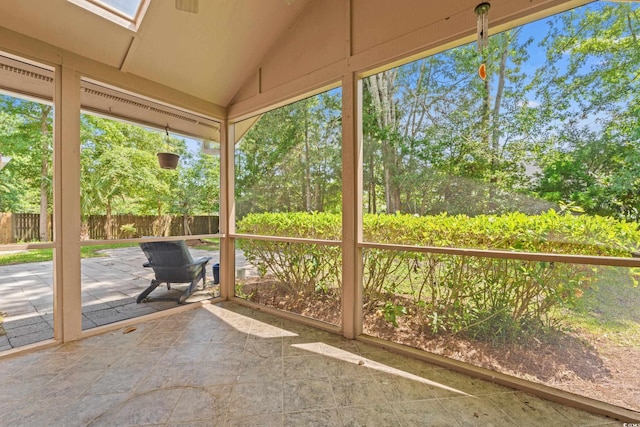 149 Old Cedar Loop, Pawleys Island, SC 29585 - unfurnished sunroom with lofted ceiling and plenty of natural light