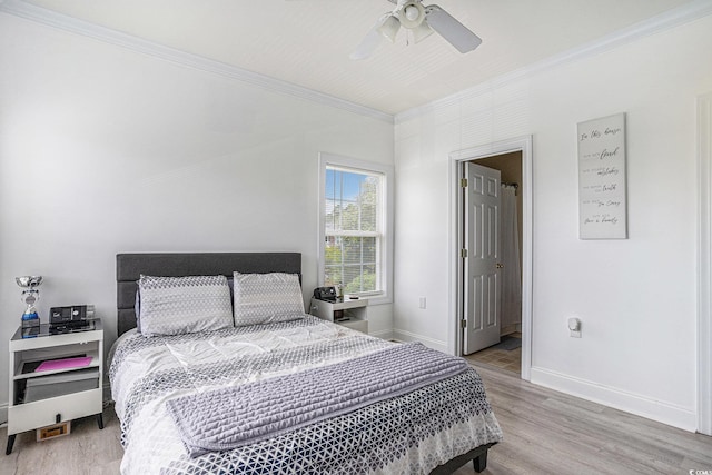 2005 Silvercrest Dr Unit 32F, Myrtle Beach, SC 29579 - bedroom with crown molding, light wood-style flooring, and a ceiling fan