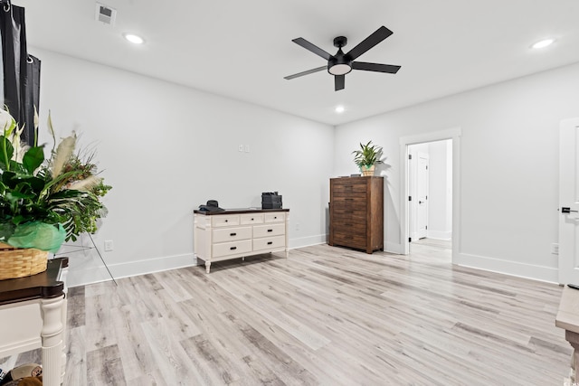 4486 Bethel Rd, Aynor, SC 29511 - bedroom featuring light wood finished floors, recessed lighting, and a ceiling fan