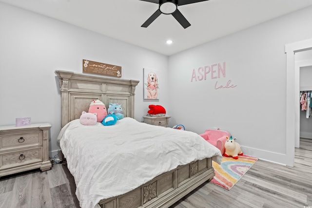 4486 Bethel Rd, Aynor, SC 29511 - bedroom with wood finished floors, a ceiling fan, and recessed lighting