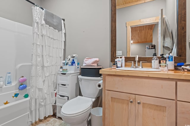 4486 Bethel Rd, Aynor, SC 29511 - full bathroom with vanity and shower / tub combo with curtain