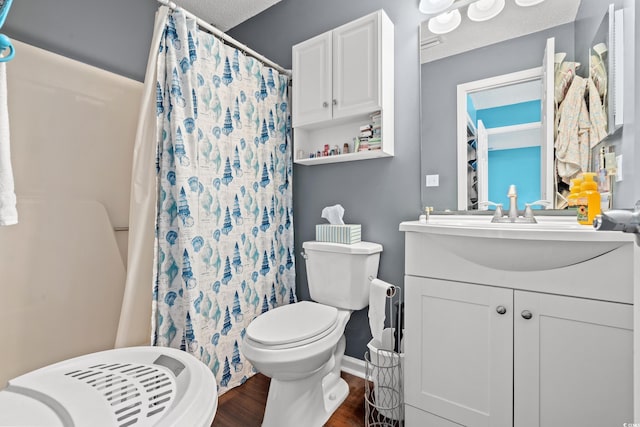 7700 Porcher Dr Unit 3205, Myrtle Beach, SC 29572 - full bathroom with wood finished floors, vanity, and curtained shower