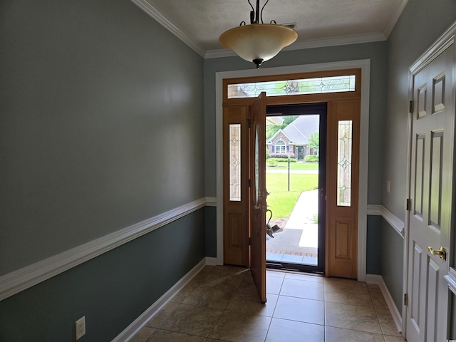 6542 Wellington Dr, Murrells Inlet, SC 29576 - foyer entrance with crown molding and tile patterned floors