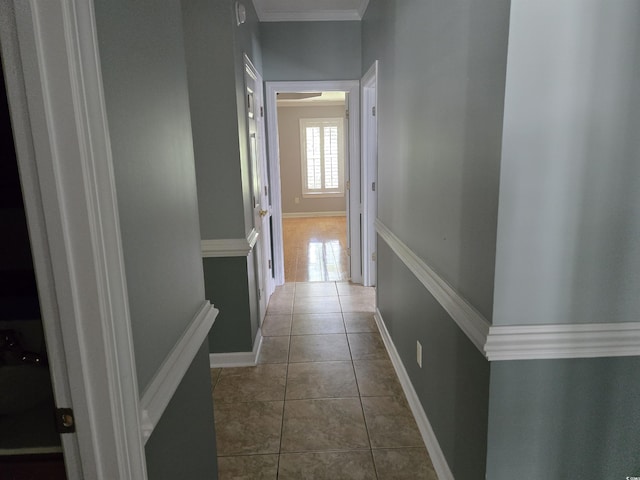 6542 Wellington Dr, Murrells Inlet, SC 29576 - corridor with tile patterned floors and ornamental molding