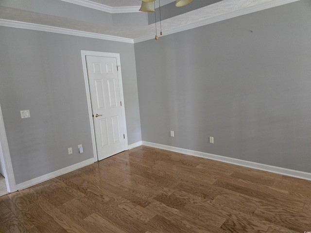 6542 Wellington Dr, Murrells Inlet, SC 29576 - unfurnished room featuring wood finished floors, ornamental molding, and ceiling fan