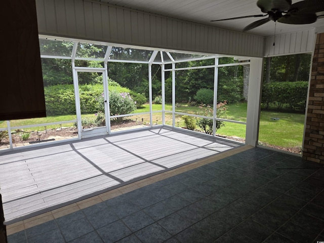 6542 Wellington Dr, Murrells Inlet, SC 29576 - unfurnished sunroom featuring a ceiling fan