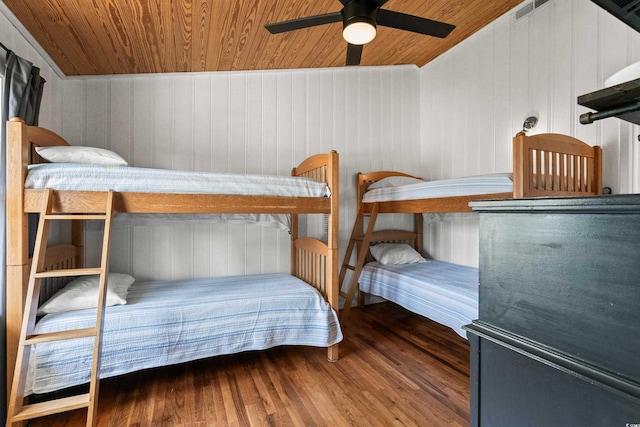 204 55th Ave N, North Myrtle Beach, SC 29582 - bedroom featuring wood ceiling, wood finished floors, and a ceiling fan