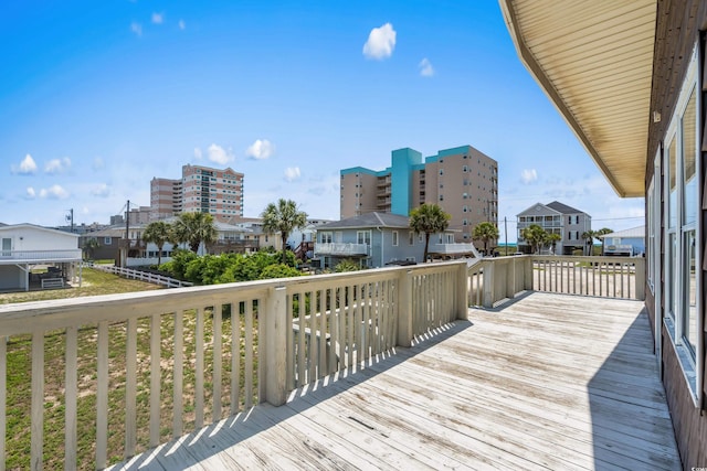 204 55th Ave N, North Myrtle Beach, SC 29582 - wooden terrace with a residential view