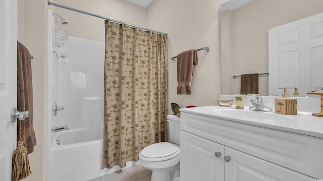 4142 Hibiscus Dr Unit 102, Little River, SC 29566 - bathroom featuring vanity, tile patterned floors, and shower / tub combo with curtain