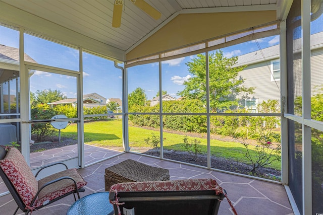 100 Culpepper Way Unit 1003, Myrtle Beach, SC 29579 - sunroom featuring ceiling fan and lofted ceiling