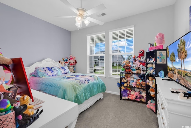 1898 Moonseed Dr, Longs, SC 29568 - bedroom with carpet floors, multiple windows, and a ceiling fan