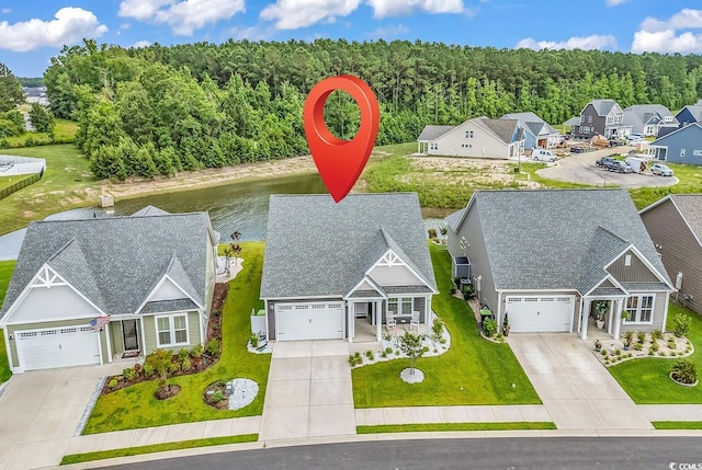 1898 Moonseed Dr, Longs, SC 29568 - aerial view of residential area featuring a forest