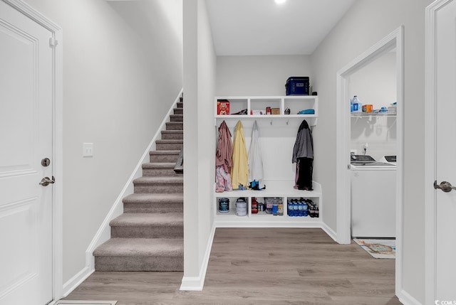 1898 Moonseed Dr, Longs, SC 29568 - mudroom with washer / clothes dryer and wood finished floors