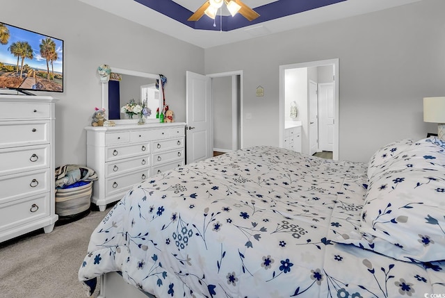 1898 Moonseed Dr, Longs, SC 29568 - bedroom with carpet floors, ceiling fan, and ensuite bathroom