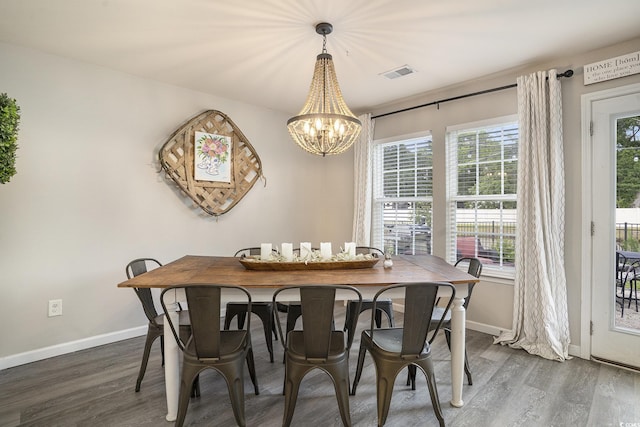247GROVEPARK Grove Park Loop, Murrells Inlet, SC 29576 - dining area featuring a chandelier and wood finished floors
