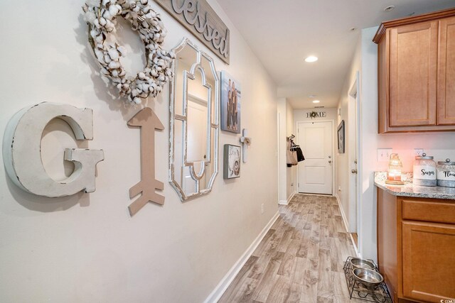 247GROVEPARK Grove Park Loop, Murrells Inlet, SC 29576 - hallway featuring light wood-type flooring and recessed lighting