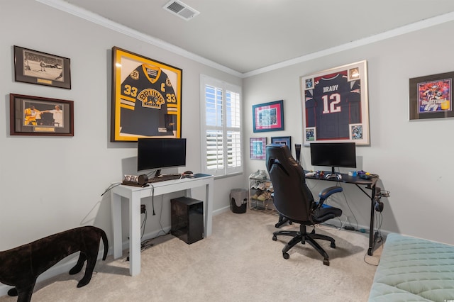 1078 Saltgrass Way, Myrtle Beach, SC 29588 - carpeted home office with crown molding and baseboards