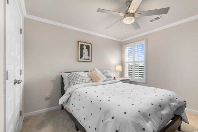 1078 Saltgrass Way, Myrtle Beach, SC 29588 - bedroom featuring carpet, crown molding, and ceiling fan