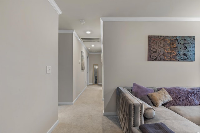 1078 Saltgrass Way, Myrtle Beach, SC 29588 - living area with ornamental molding, light carpet, and recessed lighting