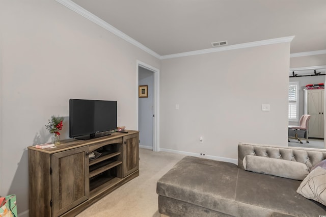 1078 Saltgrass Way, Myrtle Beach, SC 29588 - living area featuring ornamental molding and light carpet