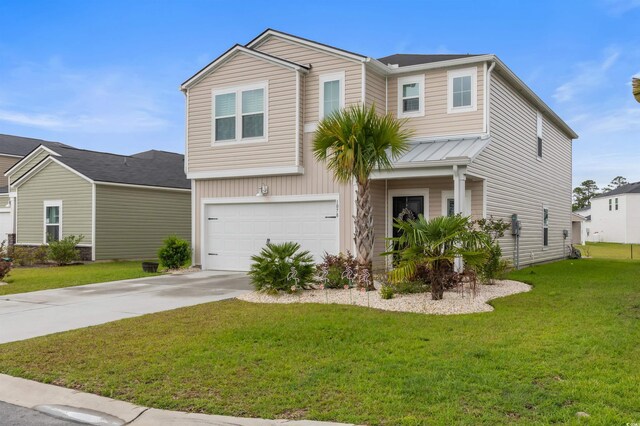 1078 Saltgrass Way, Myrtle Beach, SC 29588 - traditional-style house featuring an attached garage, concrete driveway, and a front lawn