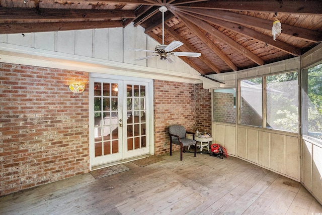 4920 Meadow St, Loris, SC 29569 - unfurnished sunroom with french doors and ceiling fan